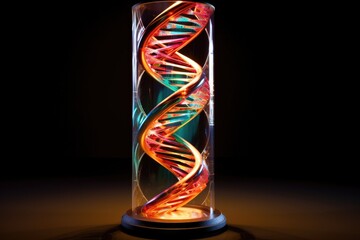 Wall Mural - dna helix in a glass capsule for secure storage