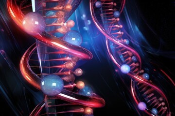 Wall Mural - abstract representation of dna storage technology