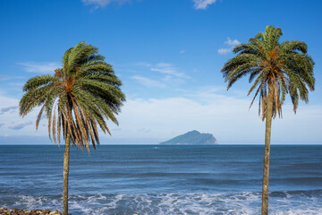 Wall Mural - Sunny day with Guishan Island in Yilan of Taiwan