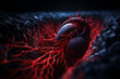 An ultrasound image of a major artery, showing the flow of blood, Circulatory system, bokeh 