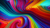 Fototapeta Kuchnia - A psychedelic style with rainbow colors patterns, colorful liquid background