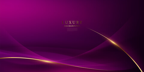 Wall Mural - purple abstract background with luxury golden elements vector illustration