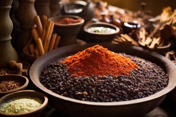 Poster - close-up of spices used in sauce-making