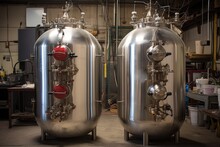 cryogenic liquid nitrogen tanks with gauges