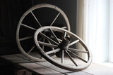 Fototapeta Lawenda - old wooden wheel
