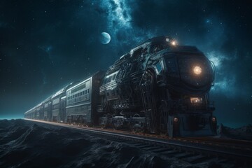 Poster - scifi train metro. generate ai