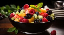 Refreshing And Colorful Fruit Salad.