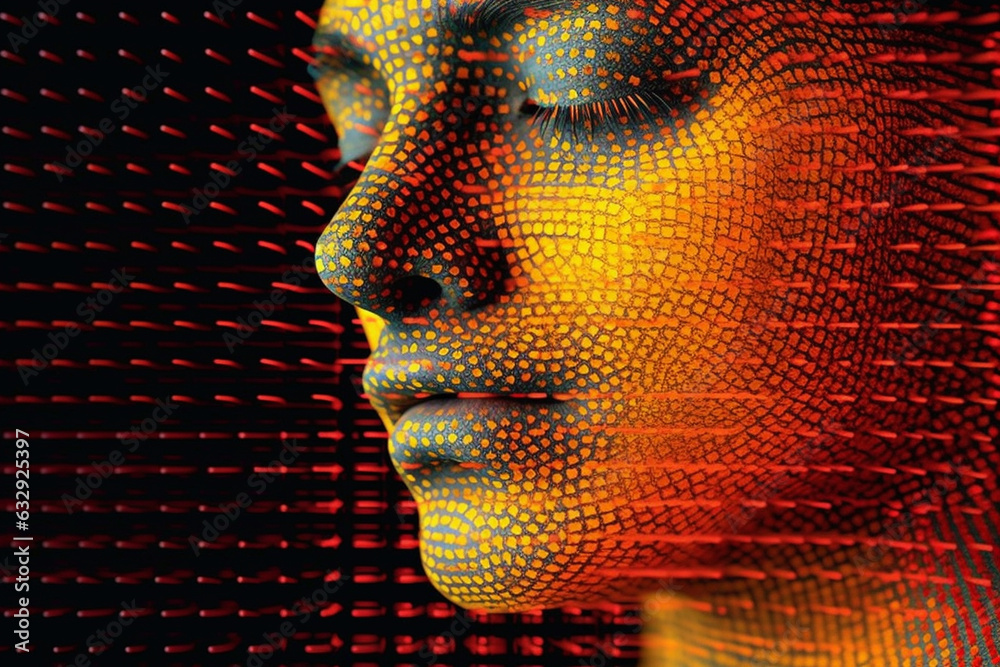 Intersection of human face and artificial intelligence, where ...