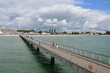 Blick von der Ostseebrücke auf den Strand von Grömitz 