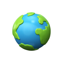 Wall Mural - 3d earth planet icon. Concept of environmental conservation.