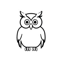 Forest Owl Black Line Icon, Wildlife Concept, Owl Vector Sign On White Background, Forest Owl Outline Style Mobile Concept Web Design. Vector Graphics