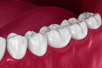 Wall Mural - Digital dentistry. Dental 3D illustration