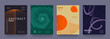 Virtual Set Abstract Circle Line in Green, Orange, Beige, Purple Colors. Trendy Collection in 80s-90s for Promo, Banner, Poster, Card, Cover. 3d Technology Illustration in Twist Cyber Concept.