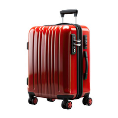 Wall Mural - red suitcase isolated on transparent background