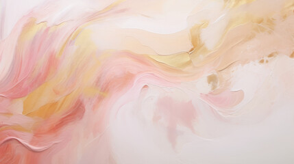 Poster - An abstract painting in vibrant pink, yellow, and white tones