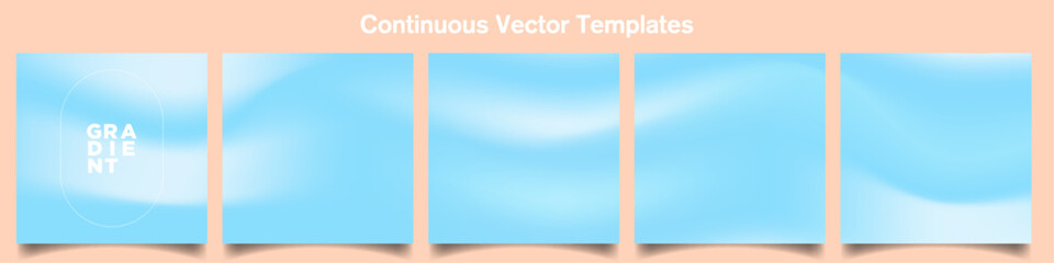 Poster - Soft Baby Blue Gradient Carousel Ad Template. Continuous Square Card Vector Template. EPS 10. Five gradient backdrops. Perfect for designs, feeds, social media, web, banners. Vector Illustration.
