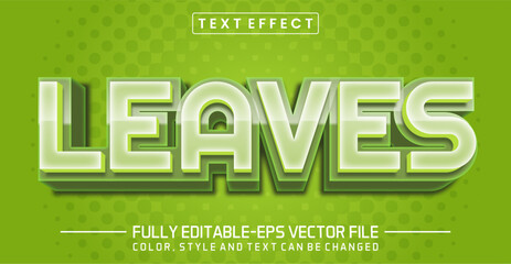 Poster - Leaves green font Text effect editable