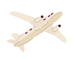 Fototapete - Plane semi flat colour vector object. Air travel. Editable cartoon clip art icon on white background. Simple spot illustration for web graphic design