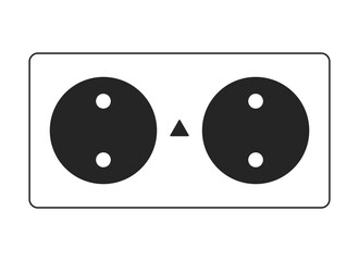 Poster - Electrical outlets flat monochrome isolated vector object. Power supply. Electric device. Editable black and white line art drawing. Simple outline spot illustration for web graphic design