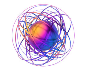 Poster - Abstract iridescent sphere, 3d render