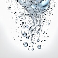 Wall Mural - water splash with bubbles and bubbles on a white background. Generative AI