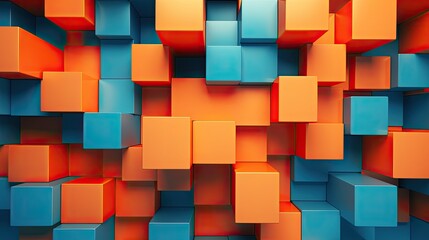 abstract 3d background, colorful cubes pattern texture.