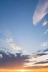 Wall Mural - 色彩豊かな夕日の風景、海、山、自然、雲