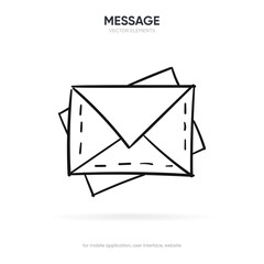 Fototapete - Hand draw isolated vector elements. Minimal modern message, chat, speak, dialog, chatting icon emblem symbol. 3d blue messaging chatting icon. Mobile app icons for UI UX website mobile app