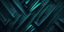 Black Teel Green Blue Abstract Modern Background. Ai Generated