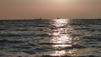 Poster - Sea with sea tankers on horizon.