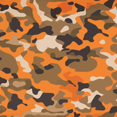 Camouflage seamless pattern. Trendy style camo, repeat print. Vector illustration. Khaki texture, perfect for military army design.