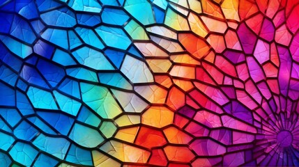 Wall Mural - Multicolored stained glass with an irregular pattern