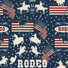 Wall Mural - American rodeo pattern seamless colorful