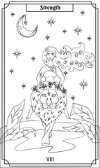 Wall Mural - the illustration - card for tarot - The Strength card.