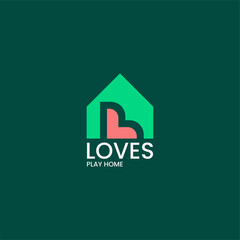 Wall Mural - Simple Home With Initial L for Love Building Logo Concept. Home Abstact Logo Identity for Branding, Business, Real Estate