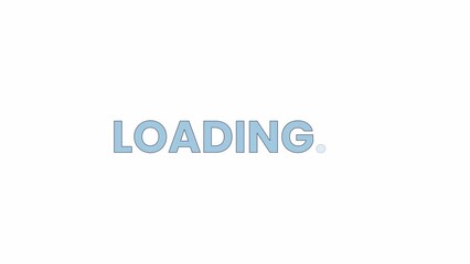 Poster - Dirty blue 2D loading text animation. Font uppercase animated cartoon 4K video loader motion graphic. Pale blue colorful download process animation clip. Loading screen, ui design, upload progress gif