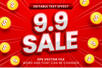 Sticker - 9.9 Shopping day promotion editable text effect