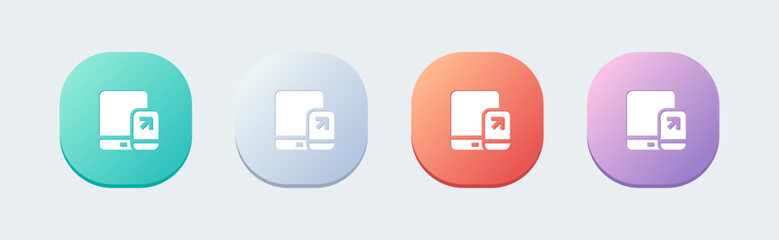 Poster - Tablet solid icon in flat design style. Device signs vector illustration.