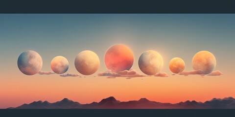 Wall Mural - moon phase sky