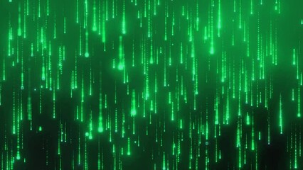 Poster - Digital binary data, streaming code background. background matrix. Hacker programming coding concept. Falling glowing multicolored particles. Cyberspace with changing colors. 4K animation