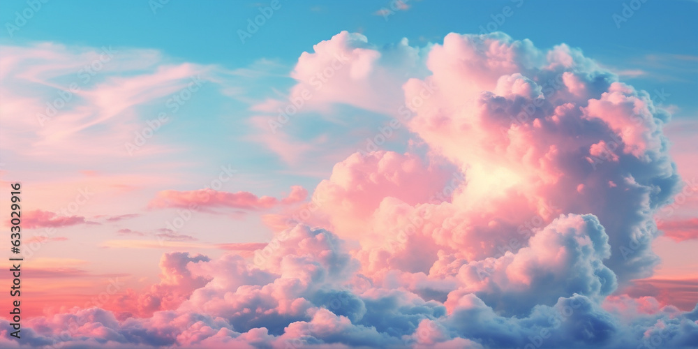 Beuatiful sky with pastel pink and blue clouds Stock Photo | Adobe Stock