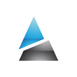 © cidepix - Blue and Black Glossy Split Triangle Shaped Letter A Icon