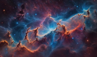 Wall Mural - nebula's hues dance in night sky—astronomy's allure