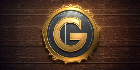 Fototapete - A commercial logo with letter G - Generative AI