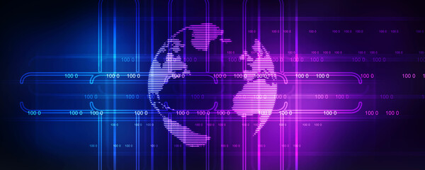 Poster - 2d illustration world map abstract background
