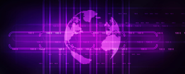 Poster - 2d illustration world map abstract background

