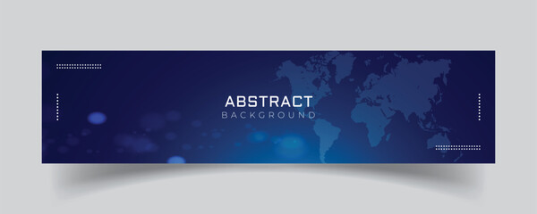 Wall Mural - linkedin banner with blue technology background
