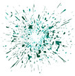 Broken glass vector shatter explosion fragments on white background. vector illustration.