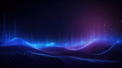 Technology abstract background. Digital line dot and colorful bokeh. Graphic design. Generative ai