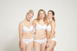 © Connect Images - Young women posing in underwear, real women